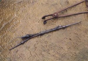 kovářsky svařený koš před tvarováním